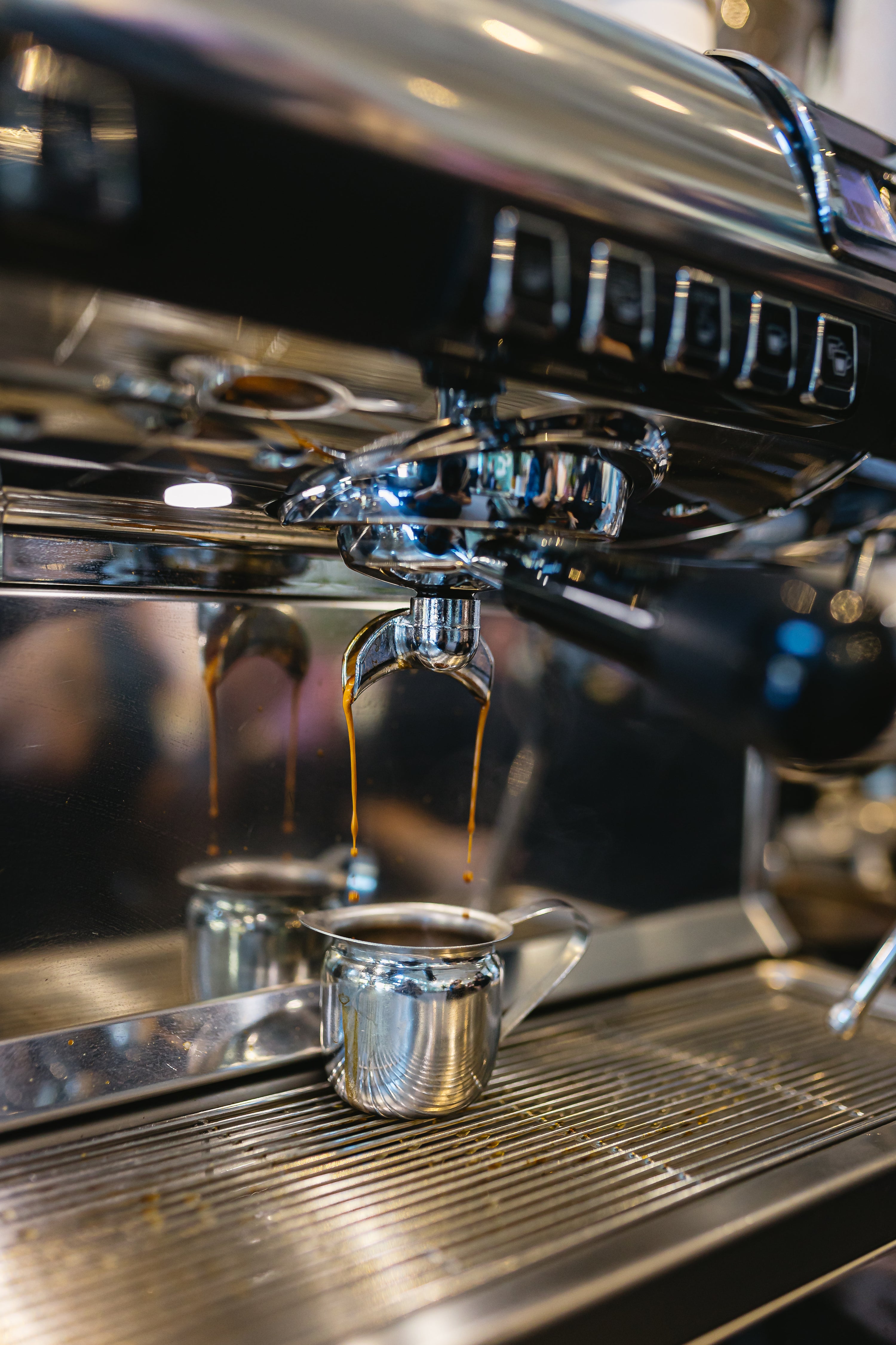 A shot of espresso being pulled