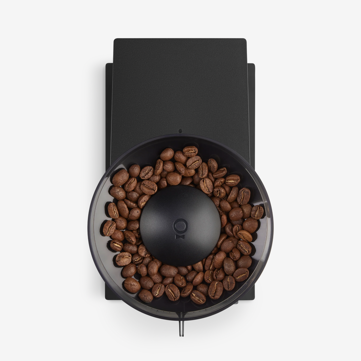 Fellow Opus Grinder in Matte Black With Coffee Beans
