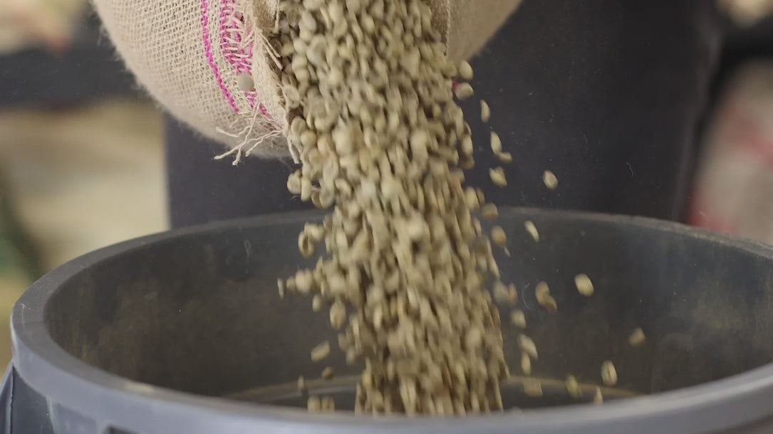 A video of Bizarre Coffe being roasted and packaged.