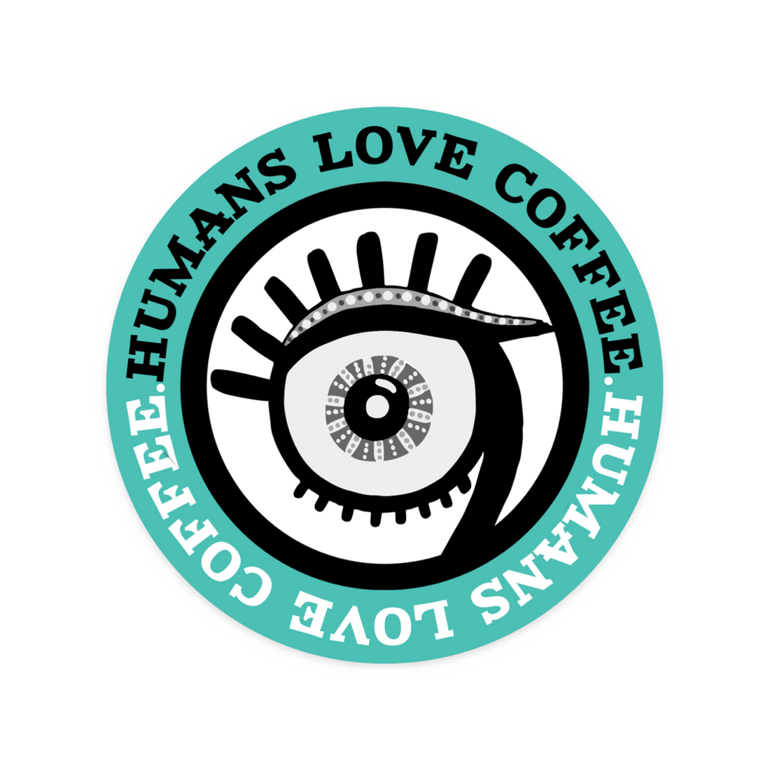 Humans Love Coffee Sticker
